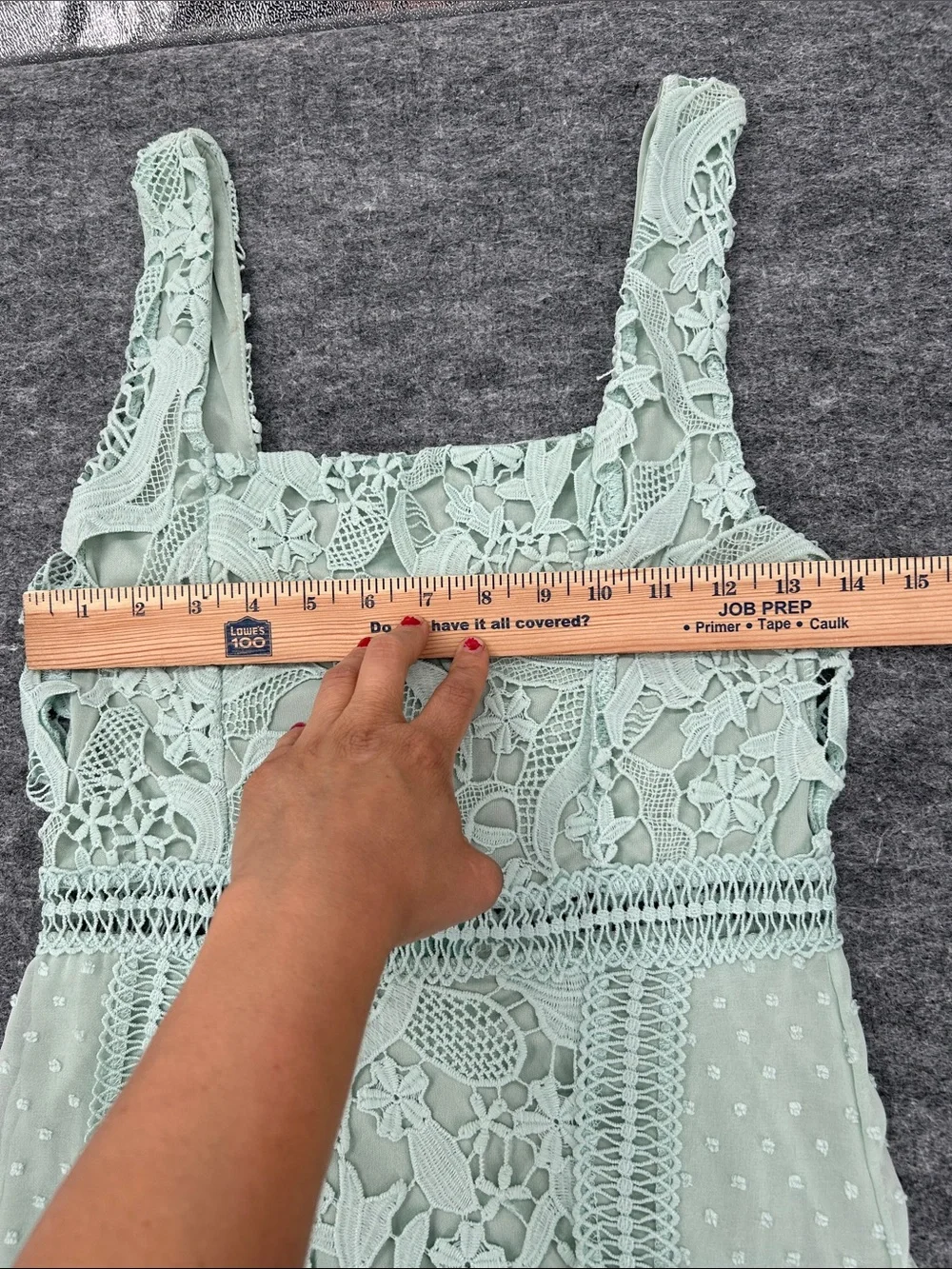 Just Me Women’s Mint Green Dress with Delicate Crochet Trim - Picture 5 of 11